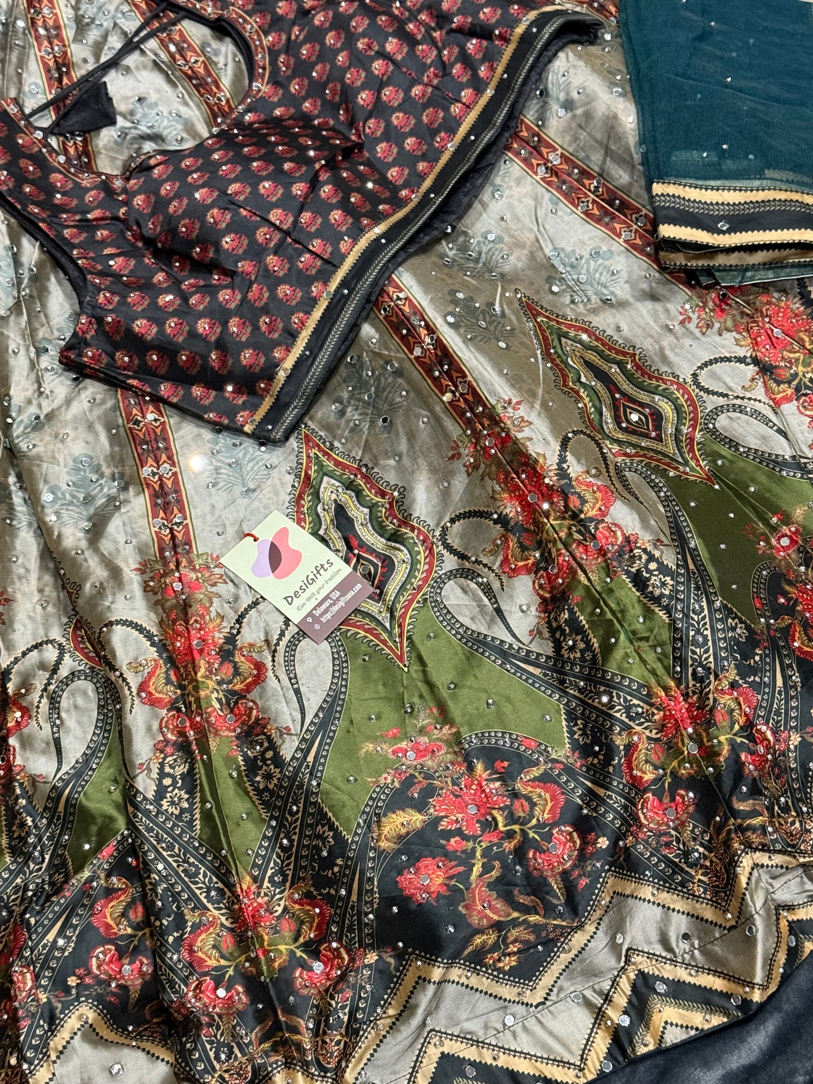 Graceful Gray Heavy Embroidery & Sequins Lehenga Choli 3 Pieces Ethnic Wear for Girls, Design LHG - 1878