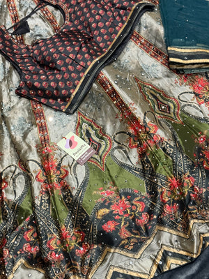 Graceful Gray Heavy Embroidery & Sequins Lehenga Choli 3 Pieces Ethnic Wear for Girls, Design LHG - 1878