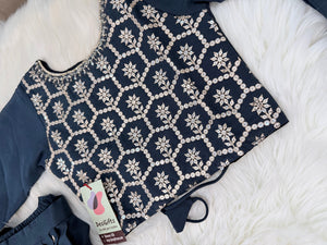 Zari and Sequins Lehenga Choli with Stylish long Sleeves for Girls –Traditional Festive Wear, Design GRL - 1984