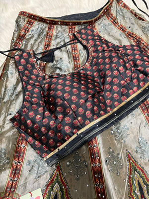 Graceful Gray Heavy Embroidery & Sequins Lehenga Choli 3 Pieces Ethnic Wear for Girls, Design LHG - 1878