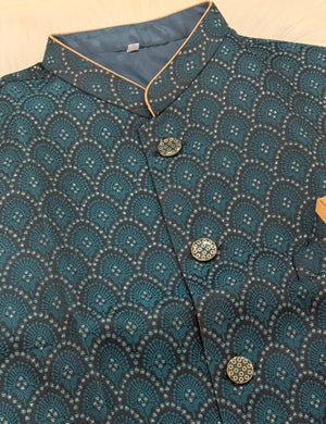 Men’s Elegant Jacket – Premium Festive & Wedding Waistcoat, Self Woven Silk Indian Sadri, Stylish Ethnic Jacket, J-2082