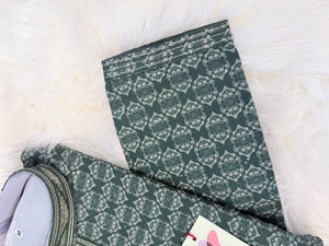 Men’s Bottle Green Jacquard Silk Blend Kurta Pajama Set – Ethnic Wear for Wedding, Festive & Party, KPS-4002
