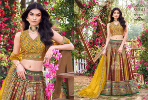 Colorful Yellow Heavy Embroidery & Sequins Lehenga Choli 3 Pieces Ethnic Wear for Girls, Design LHG - 1875