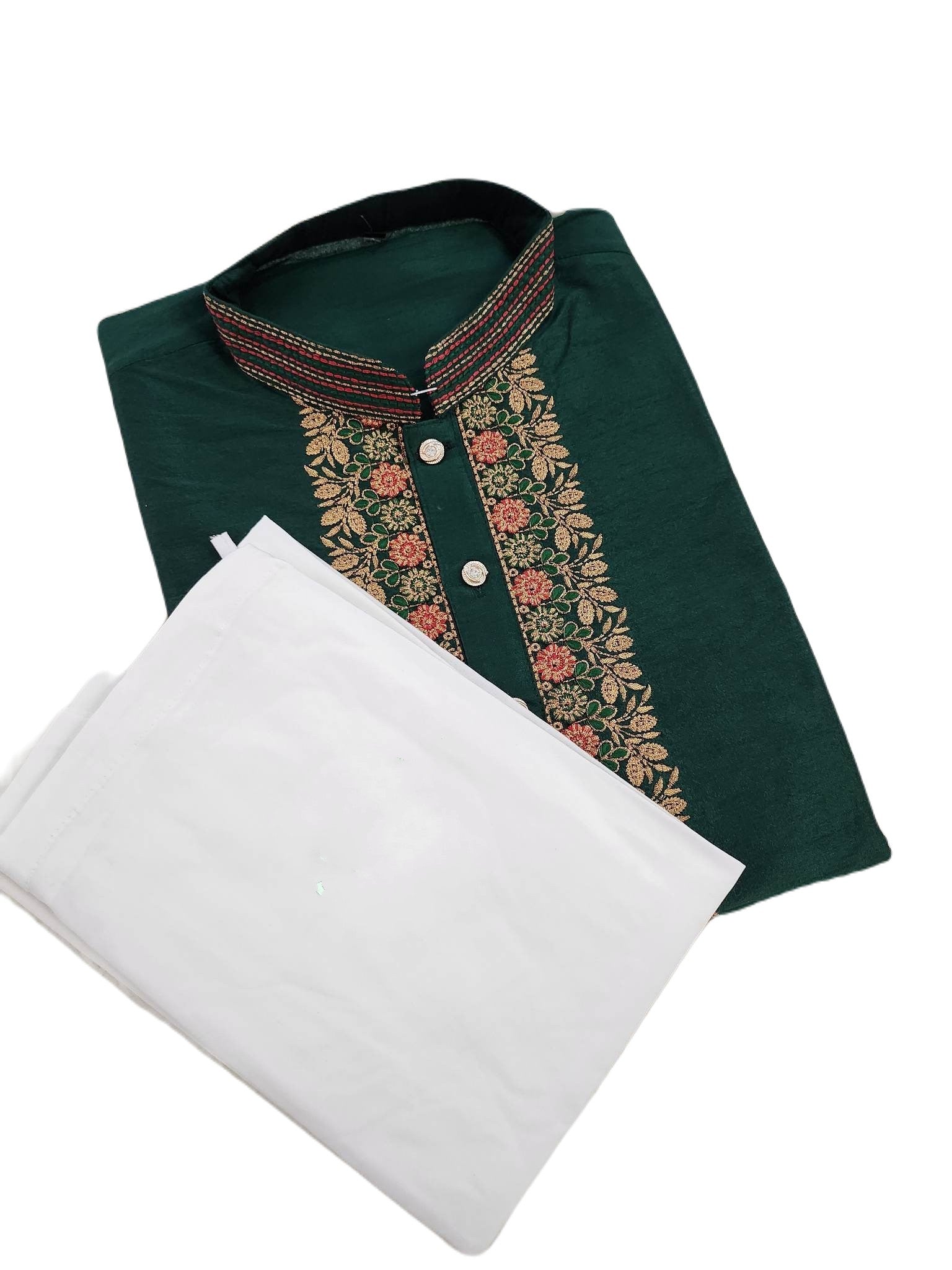 Man's Banglori Silk with Embroidery Design Man's Kurta Pajama Set, KPS-1029