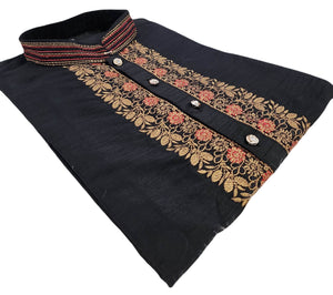Man's Banglori Silk with Embroidery Design Man's Kurta Pajama Set, KPS-1029