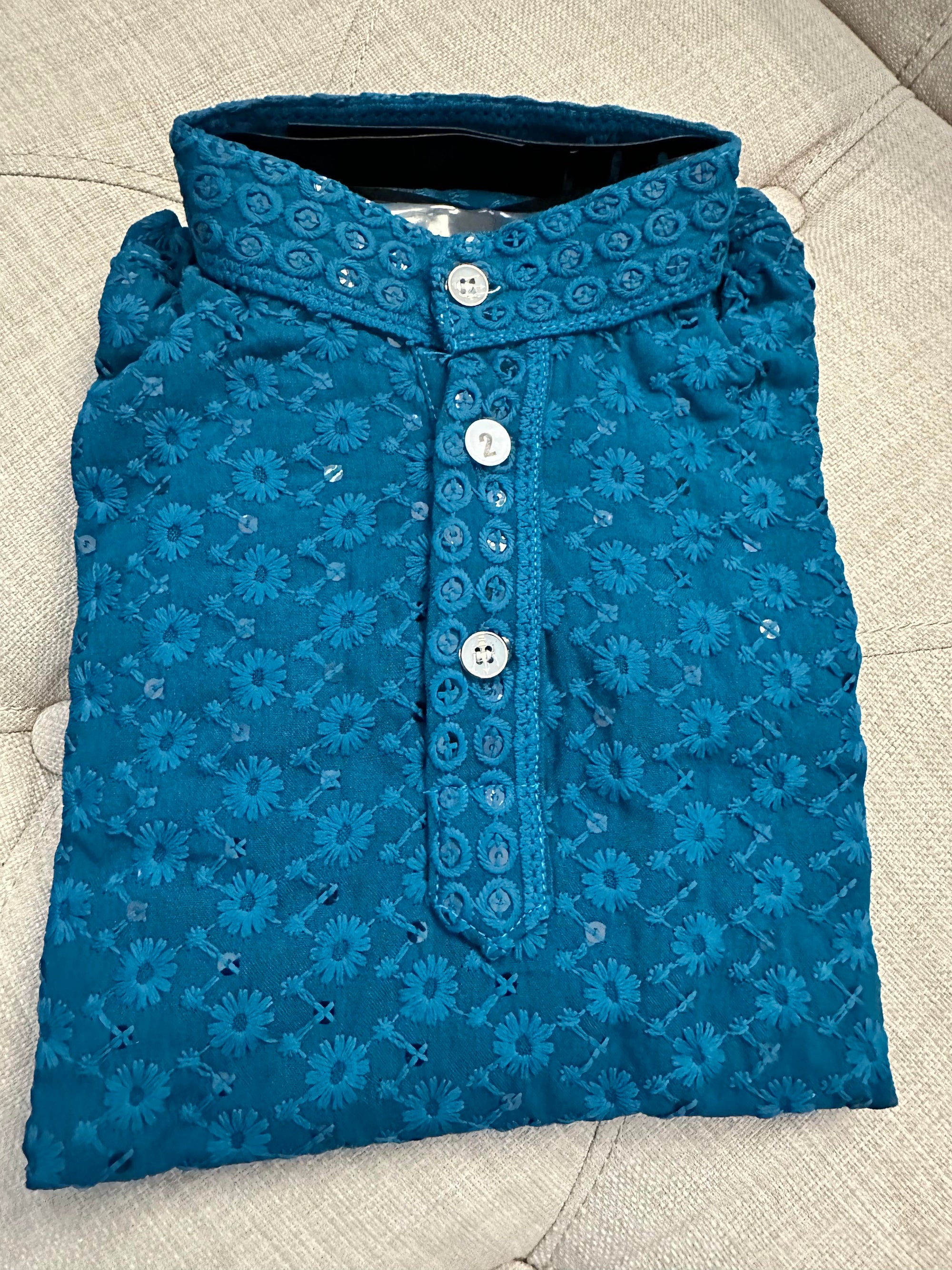 Sequens work Boy's Cotton Silk Kurta pajama - BOY-1074
