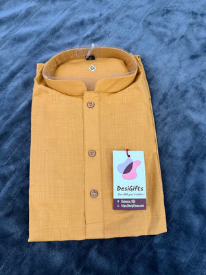 Canary Yellow Soft Cotton Short Informal Kurta -Design SK - 1082