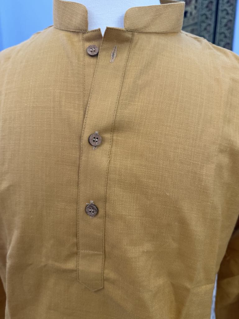 Canary Yellow Soft Cotton Short Informal Kurta -Design SK - 1082