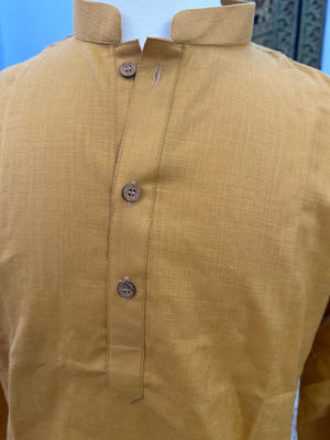 Canary Yellow Soft Cotton Short Informal Kurta -Design SK - 1082