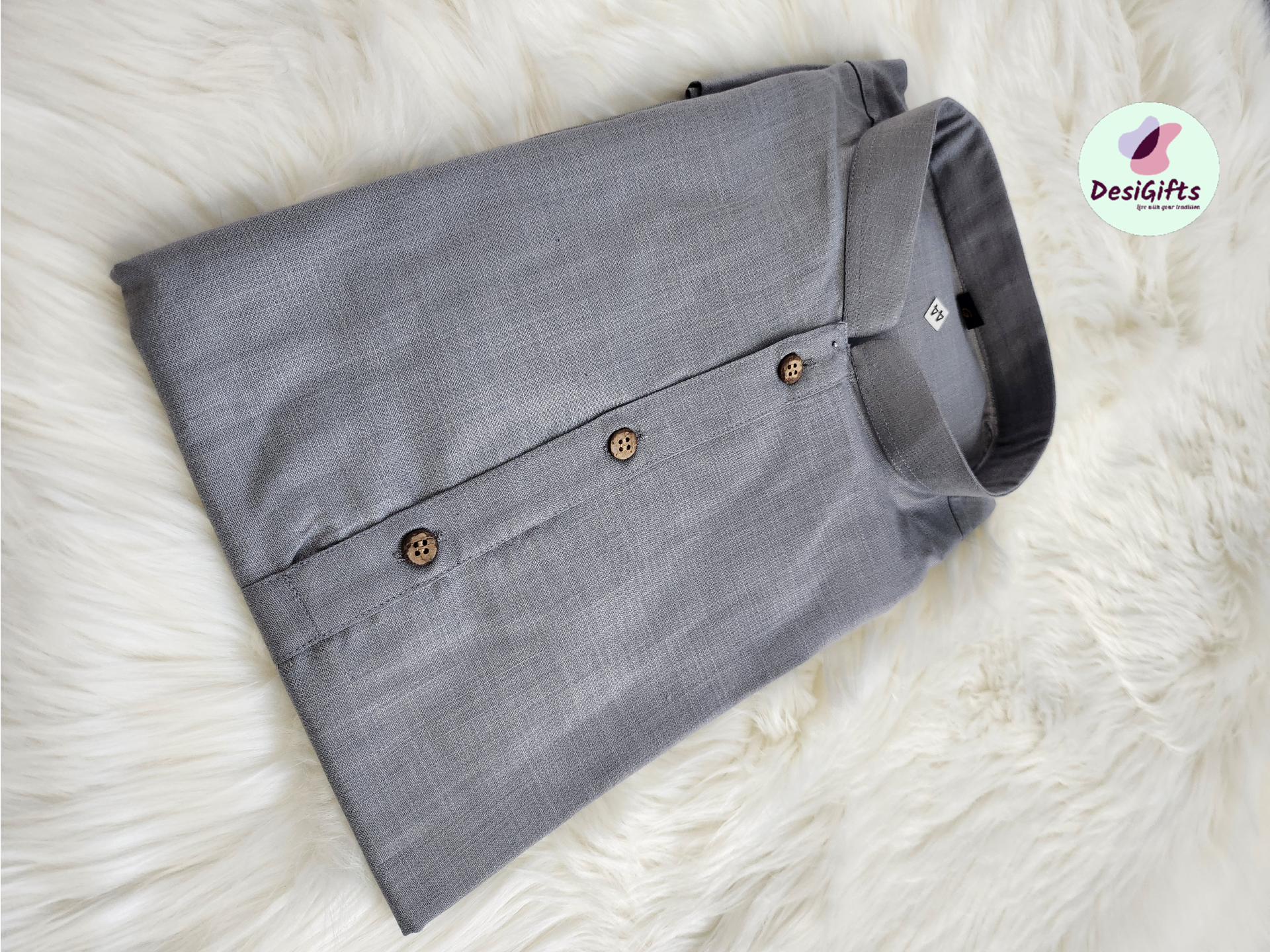 Gray Soft Cotton Short Informal Kurta -Design SK - 1084