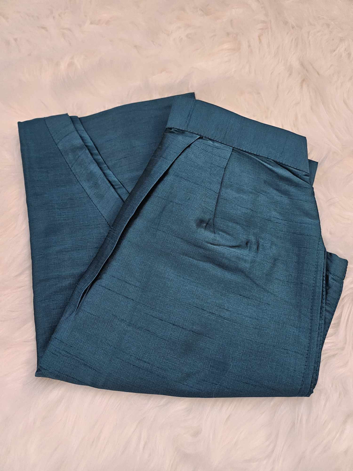 3 Piece Rama Green/Teal Kurta Pajama with Jacket Set with Sequins, Cotton Silk, Father & Son's Option, DM - 1147