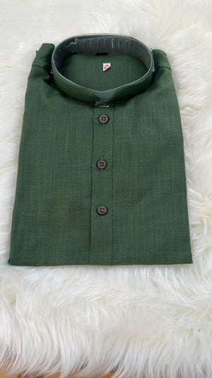 Basil Green Shade Soft Cotton Short Informal Kurta -Design SK - 1185