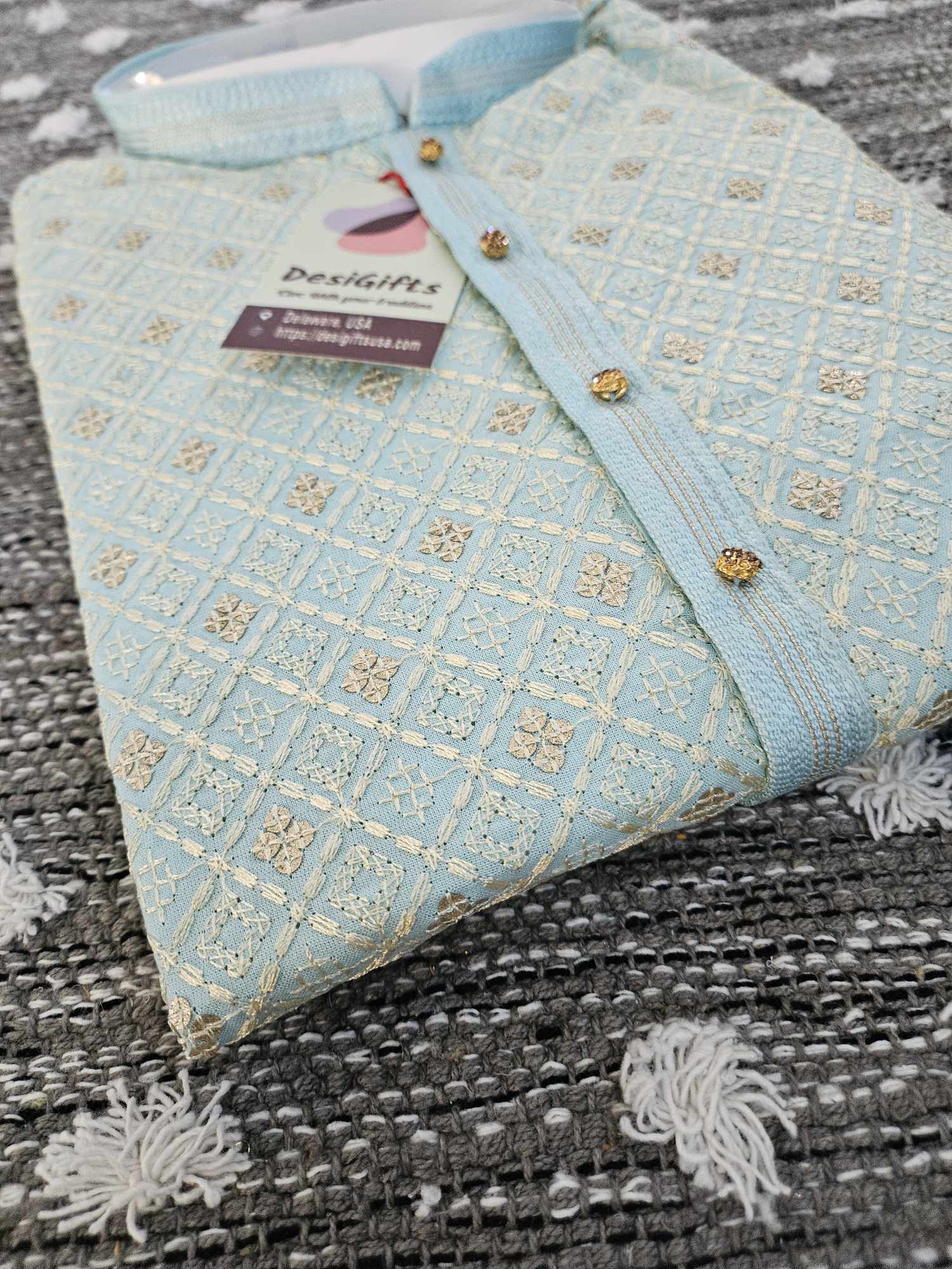 Intricate Chikankari Embroidery & Sequence in Georgette Kurta Pajama Set, KP - 1217