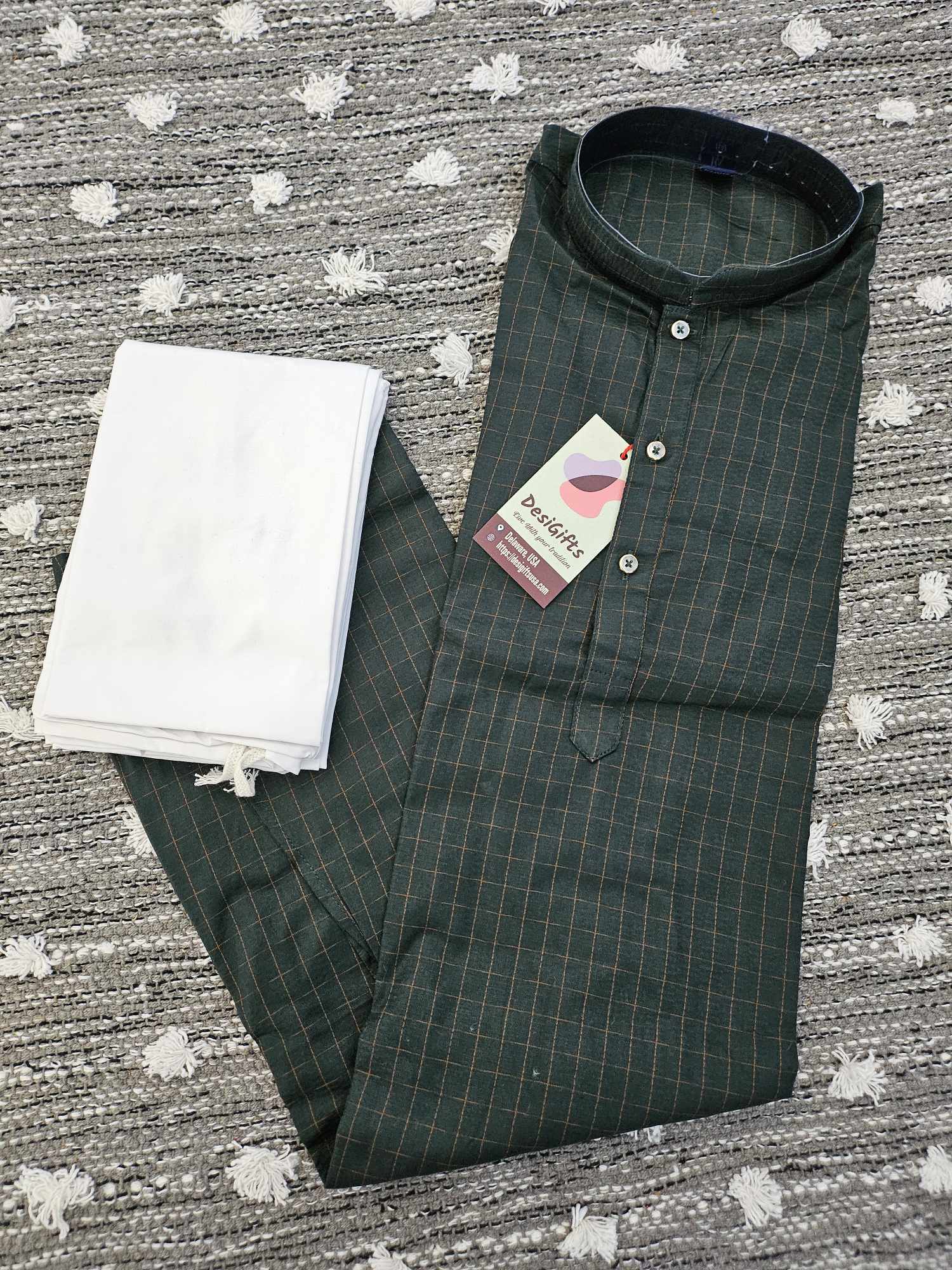 Comfortable Cotton Mix Boy's Green Kurta Pajama - BOY-1244