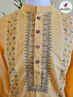 Hand Block Printed Men Kurta, Pure Cotton Kurta Pajama Set for Men, Cotton Kurta, Ethnic Party Wear Kurta, Men KPS- 1289