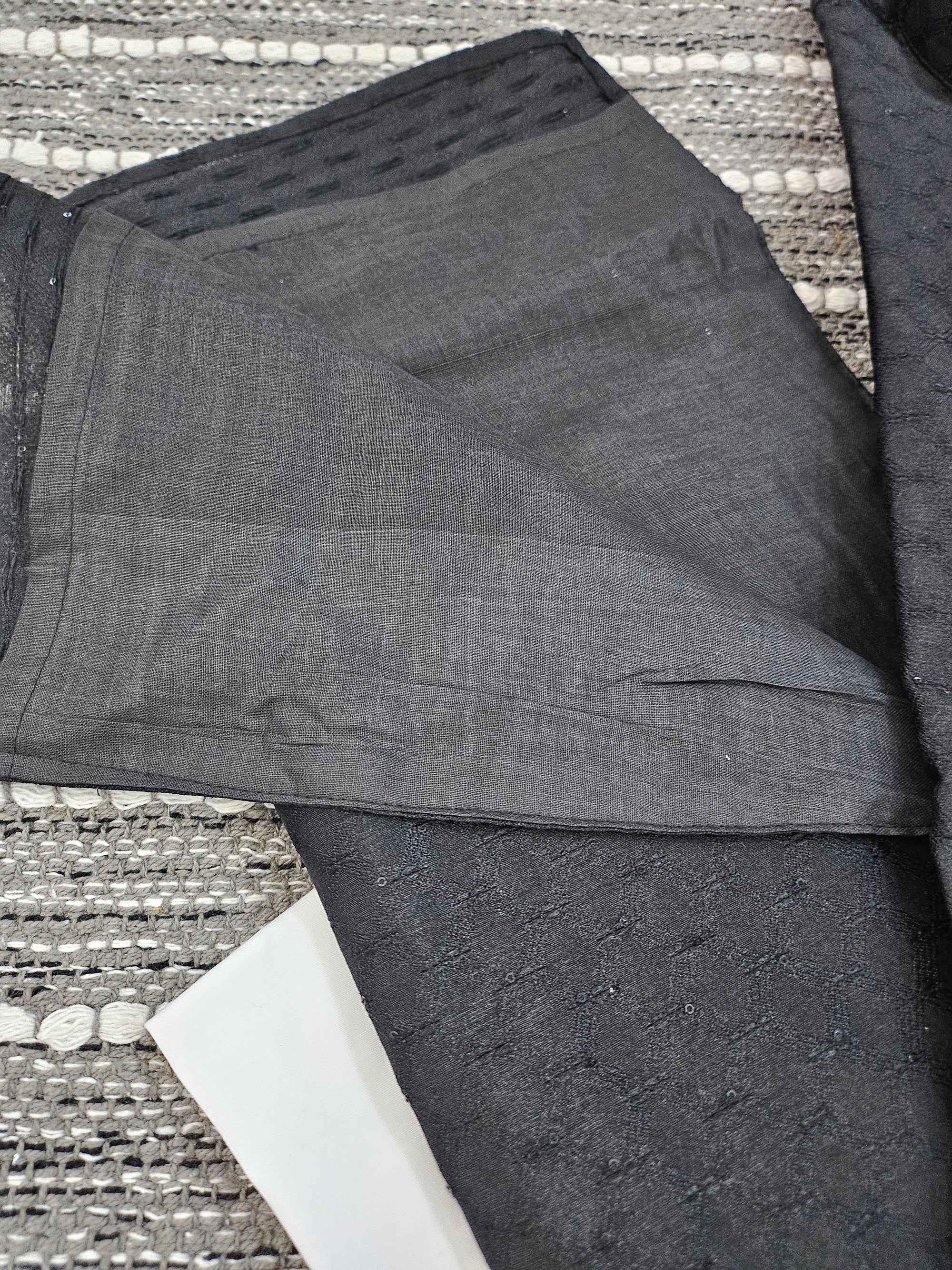 Black Shade Jacquard Silk 2 Piece Kurta Pajama Set, Father & Son's Outfit, DM -1304
