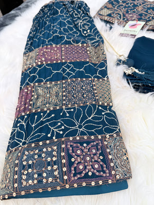 Embroidered with Sequins Lehenga Choli for Girls – Indian Traditional Festive, Wedding & Celebration Wear, Design GRL - 1986