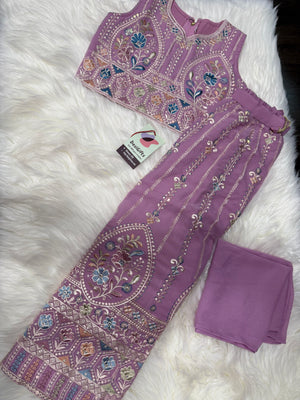 Charming Light Purple Shade Lehnga Choli, Indian traditional festive outfit for Princess, Girl Design GRL - 1945