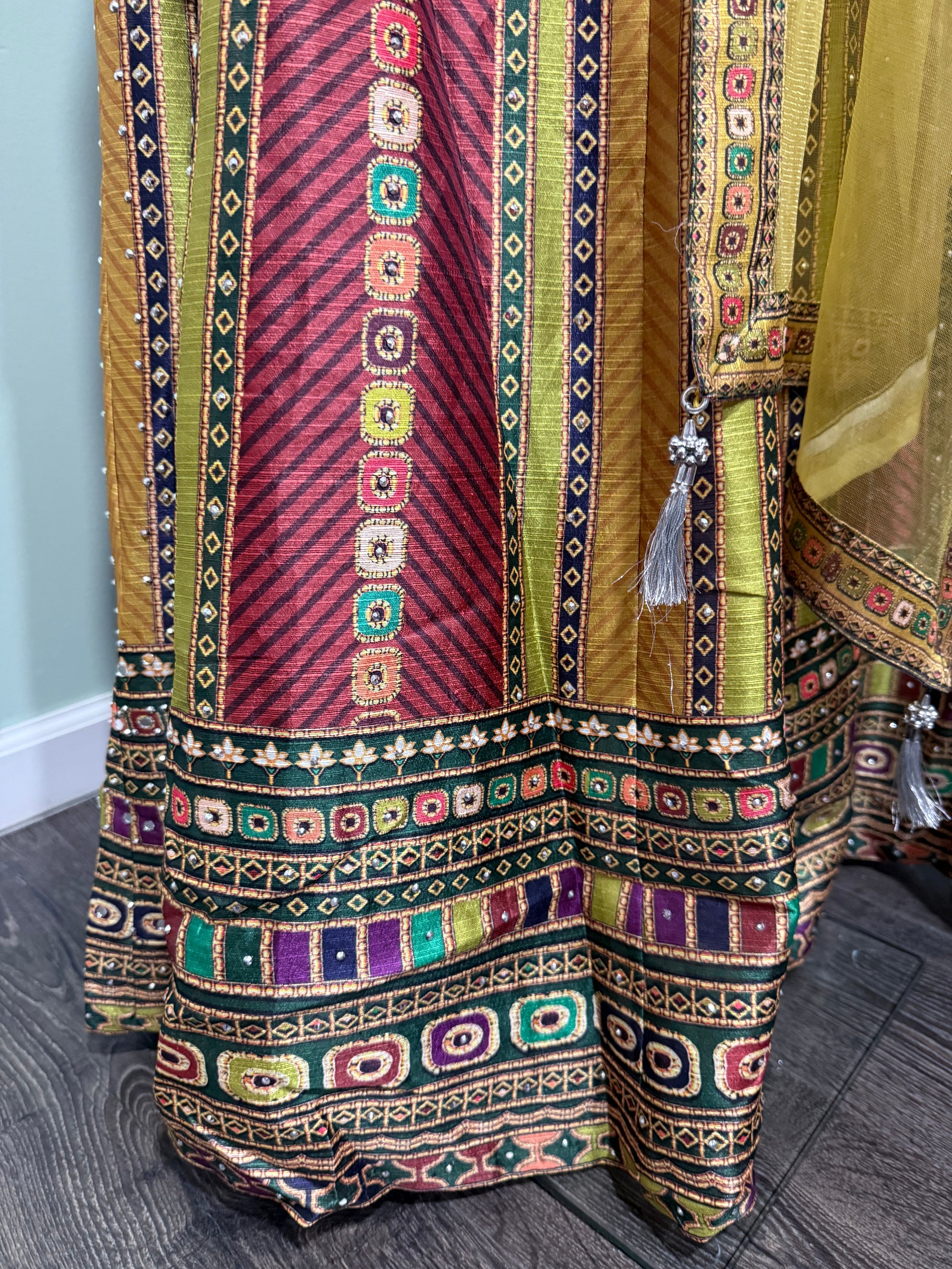 Colorful Yellow Heavy Embroidery & Sequins Lehenga Choli 3 Pieces Ethnic Wear for Girls, Design LHG - 1875