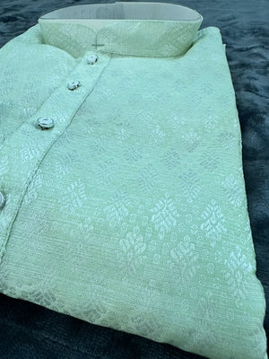 Light Green Shade Blended Silk Kurta Pajama Set for Party or  Occasion-Design KPS- 1410