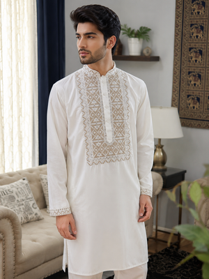 Men's Designer Embroidered Kurta Pajama Set | Traditional Indian Wedding & Festive Wear, KP - 1418-1419