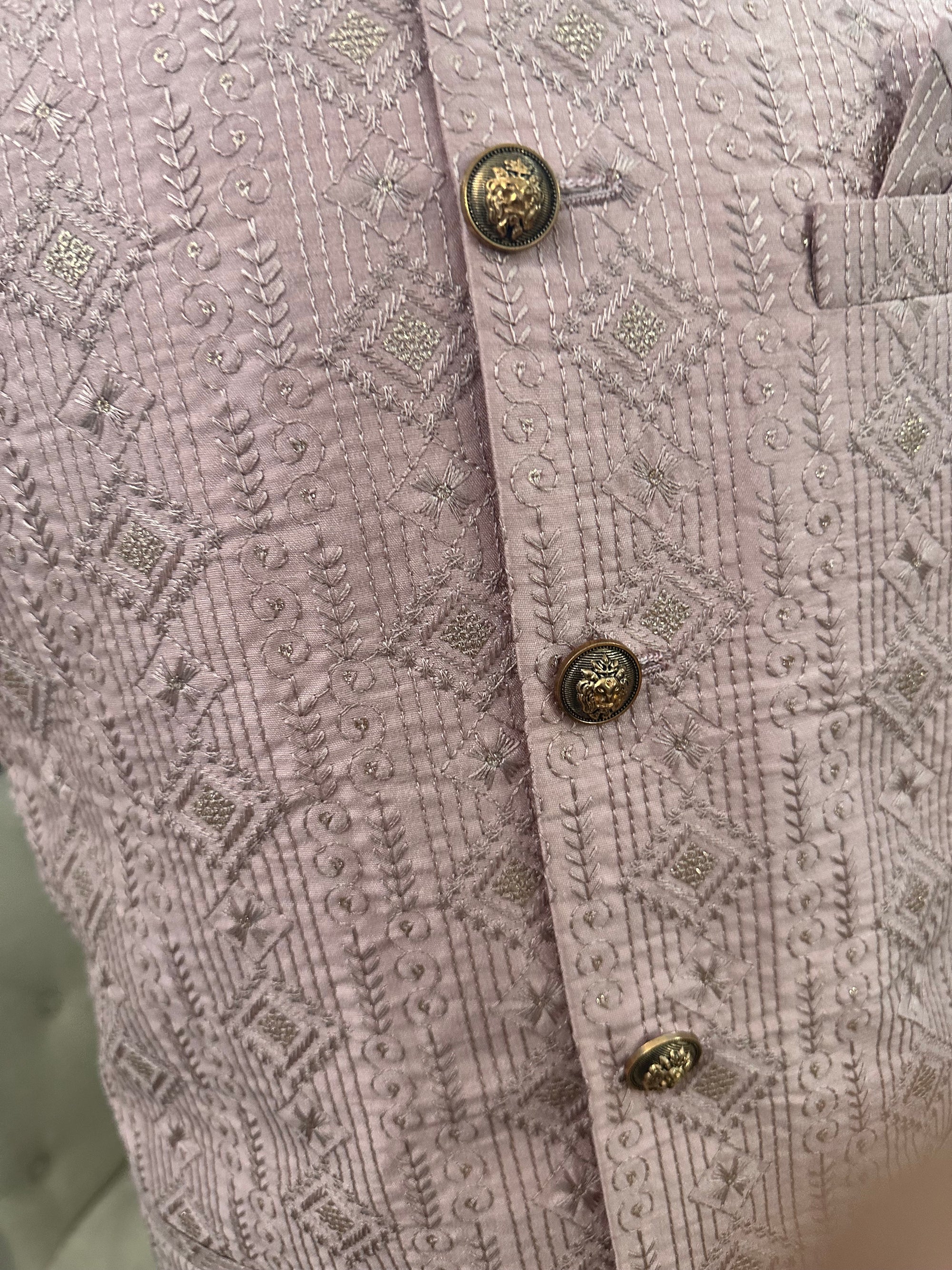 Luxurious Jacket / Waistcoat / Sadri for Man with Beautiful Embroidery & Sequins, Bright Light Pink Shade Nehru Jacket, Man's Jacket - 1455