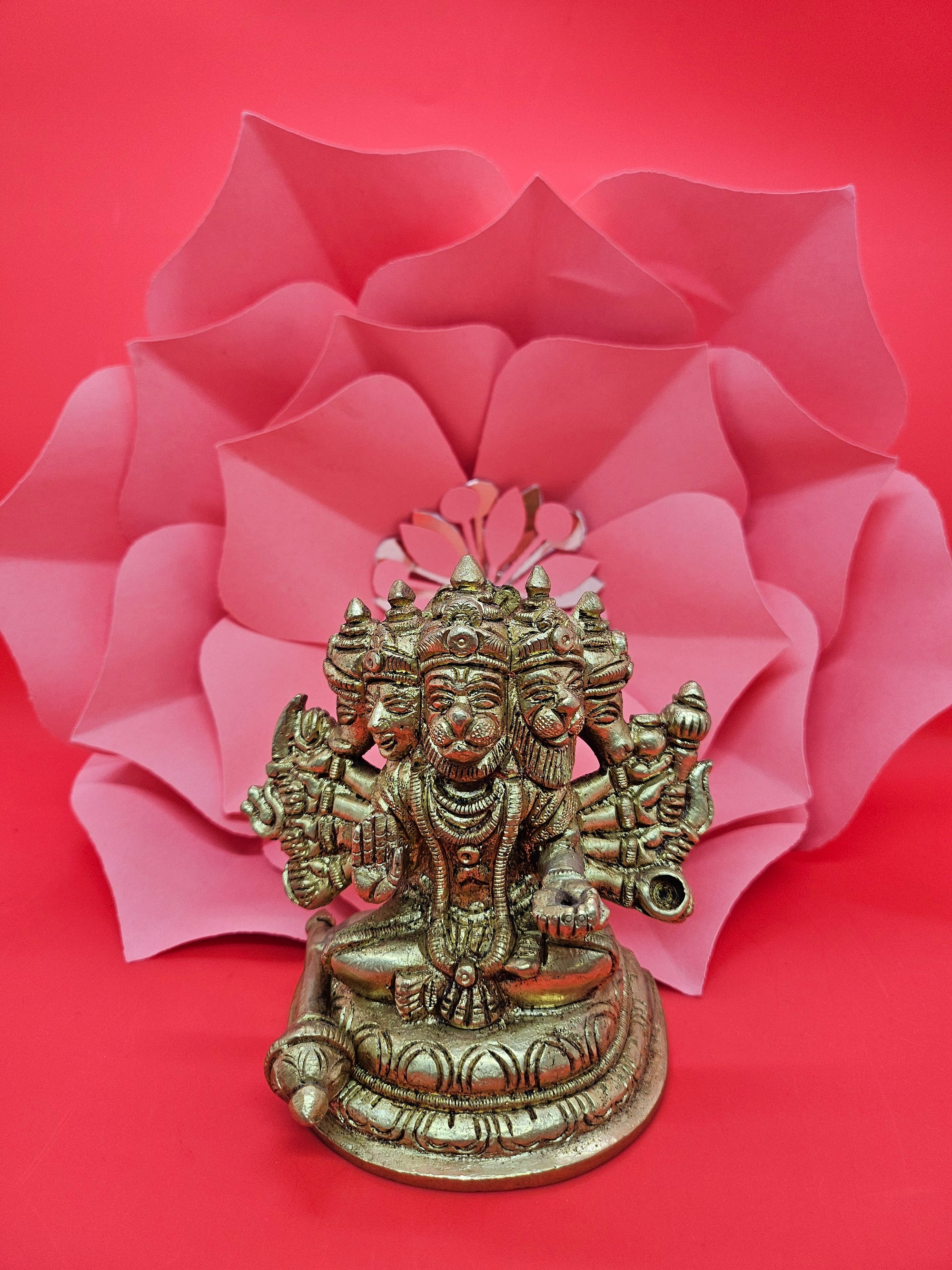 4" Brass Shri Panchmukhi Hanuman Ji Idol, Bajrang Bali Hanuman ji , BBM- 1470