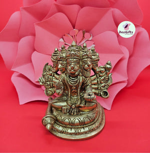 4" Brass Shri Panchmukhi Hanuman Ji Idol, Bajrang Bali Hanuman ji , BBM- 1470