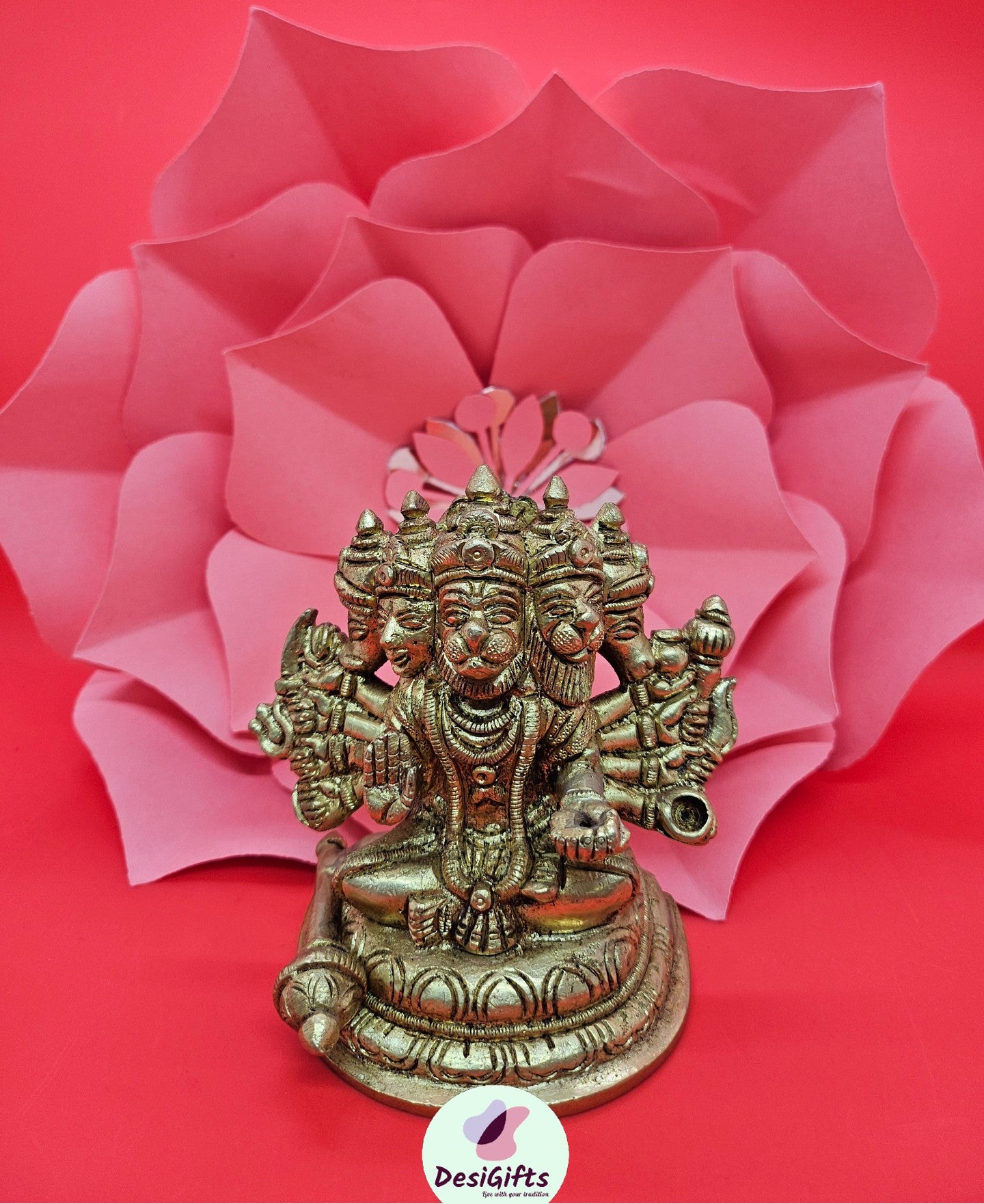 4" Brass Shri Panchmukhi Hanuman Ji Idol, Bajrang Bali Hanuman ji , BBM- 1470