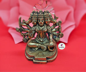 4" Brass Shri Panchmukhi Hanuman Ji Idol, Bajrang Bali Hanuman ji , BBM- 1471