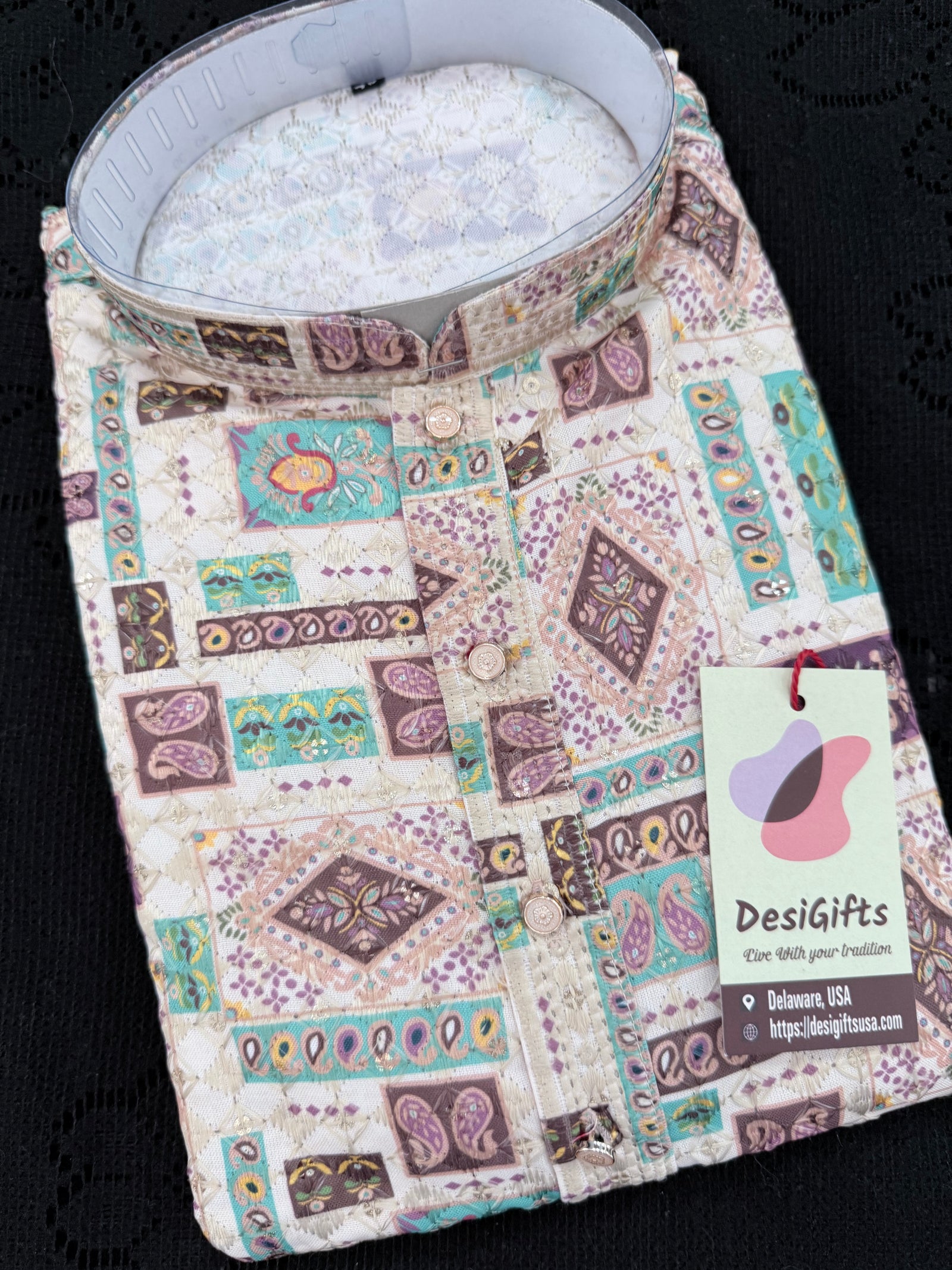 Men’s Multishade Kurta Pajama Set – Premium Viscose Rayon with Embroidery, Printed Design & Sequin Detailing| KPS-2031