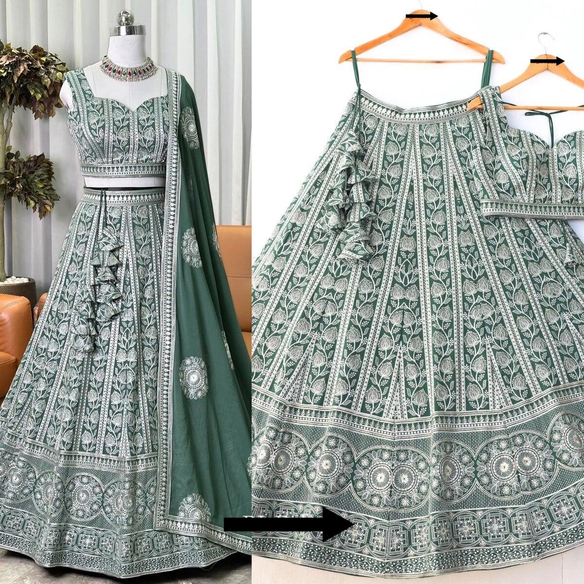 Gorgeous Georgette with Heavy Embroidery & Sequins Lehenga Choli 3 Pieces Ethnic Wear for Girls, Design LHG - 1527