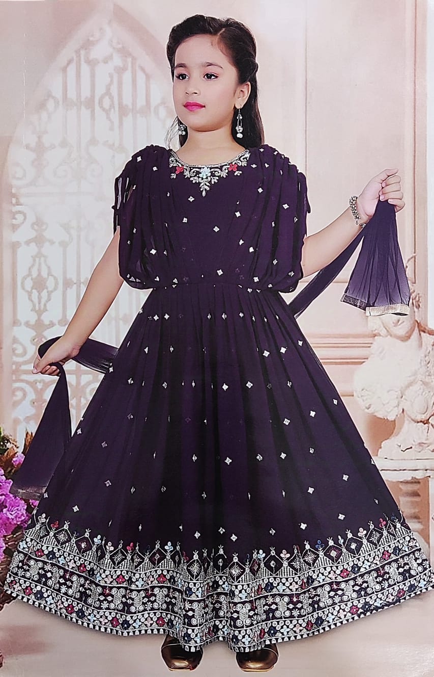 dark purple a line dress A-line Dark Purple Ombre Tulle Evening Party Dresses Long Prom Dresses main image 1