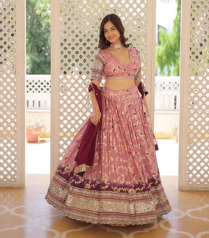 Embroidery & Sequins Lehenga Choli 3 Pieces Ethnic Wear for Girls, Design LHG - 1530