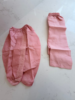 PInk Shade 4 Piece Boy's Cotton  Silk Ethnic Kurta with Jacket, Dhoti and Pajama- Design B-2004