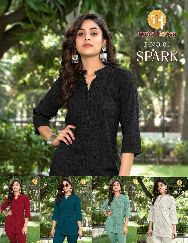 Embroidered Sequence Short Kurti, Viscose Sequence Rayon Short Top, Casual Top Dress for Girls, WMN -1600