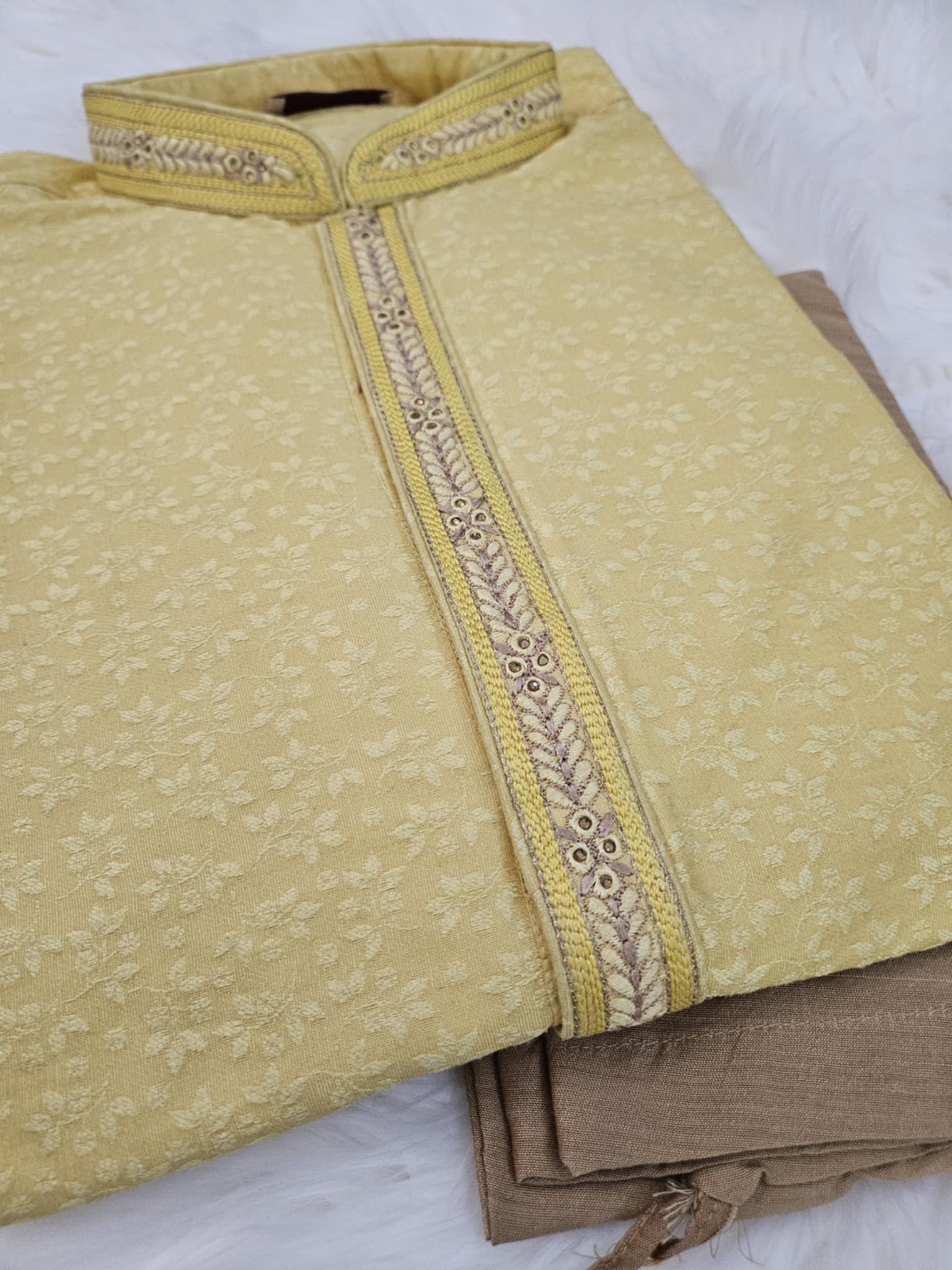 Size 38 Cotton Silk Kurta Pajama Set, Casual formal Ethnic Wear. Final Sale KPS- 1654