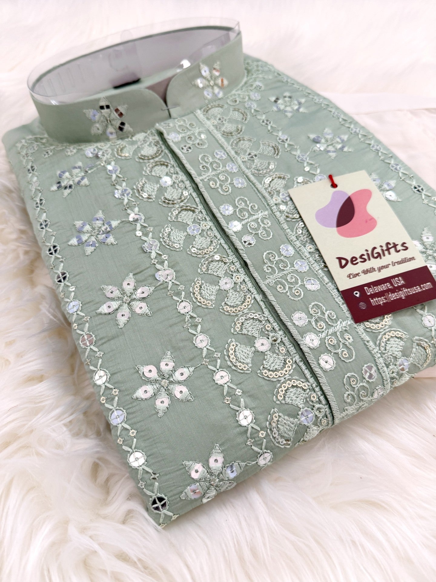 Fashionable Embroidered Soft Silk Kurta Pajama Set for for Man, Festive Kurta Trouser Style Pant, KP - 1735