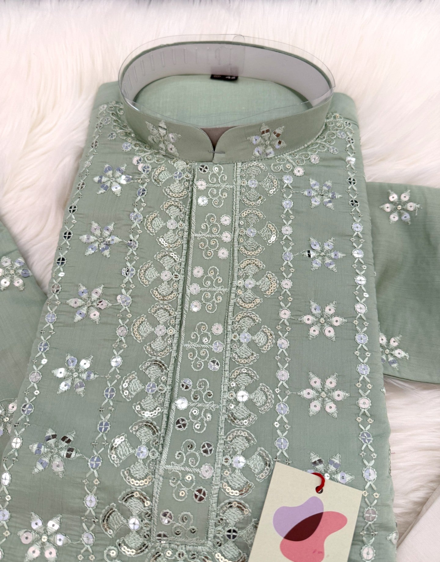 Fashionable Embroidered Soft Silk Kurta Pajama Set for for Man, Festive Kurta Trouser Style Pant, KP - 1735
