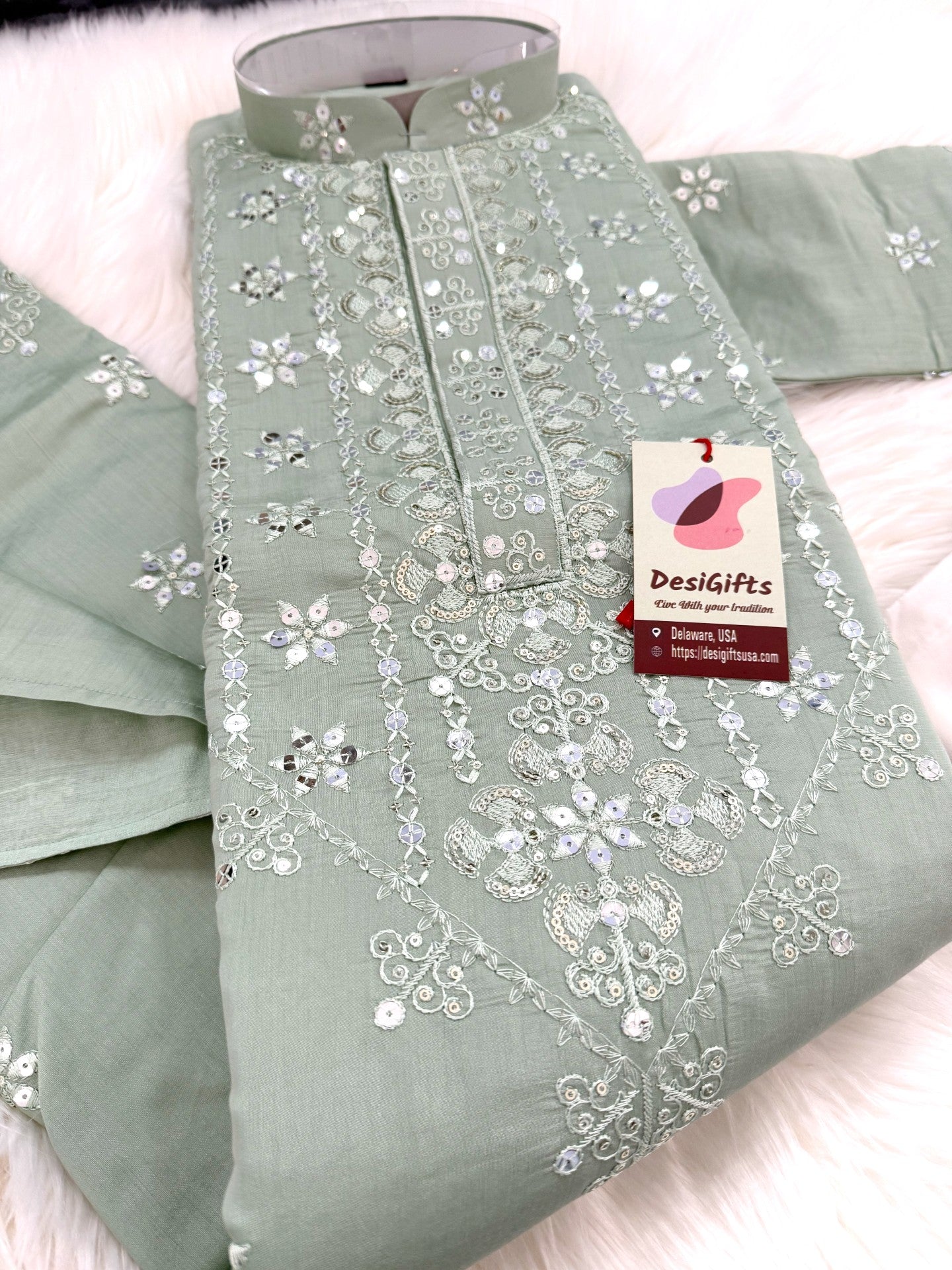 Fashionable Embroidered Soft Silk Kurta Pajama Set for for Man, Festive Kurta Trouser Style Pant, KP - 1735