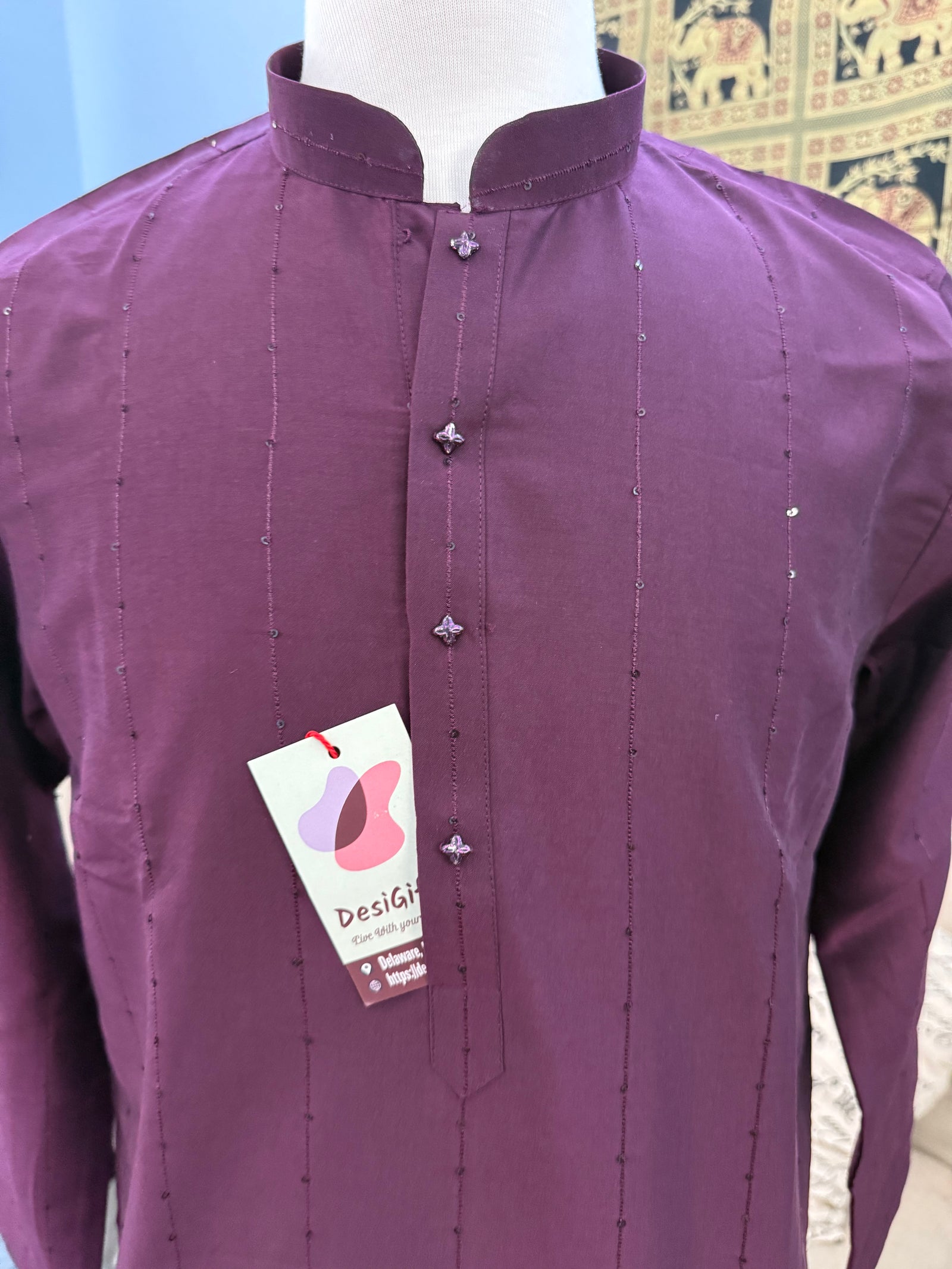 Comfortable Soft Silk with Cotton Linen Kurta Pajama Set for Man, Festive Wedding Partywear Kurta Trouser Style Pant, KP - 1736