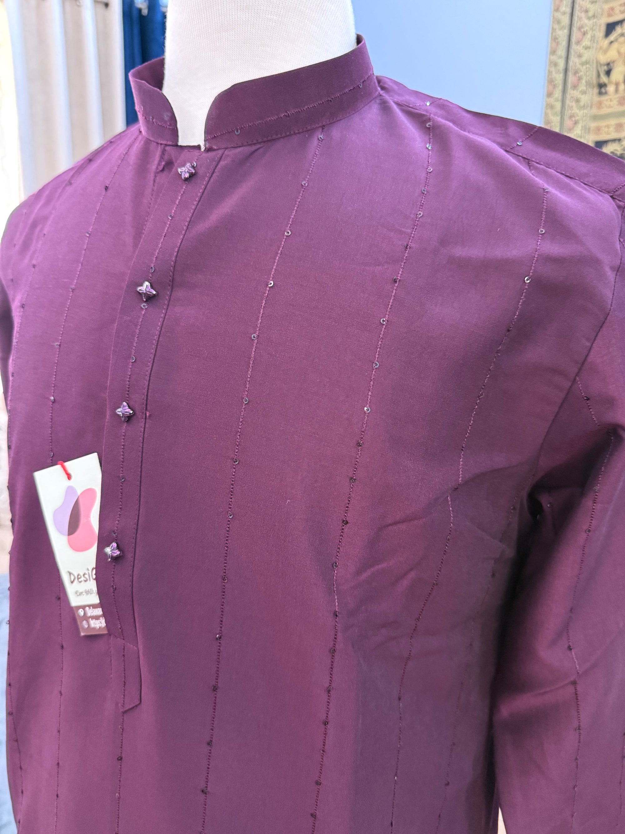 Comfortable Soft Silk with Cotton Linen Kurta Pajama Set for Man, Festive Wedding Partywear Kurta Trouser Style Pant, KP - 1736