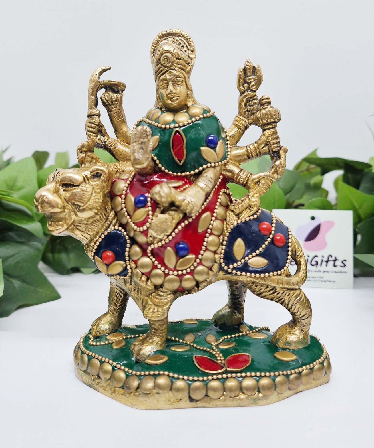 5" Brass idol for Goddess Durga Ji, Goddess of Energy Durga ji.  GS8 -1774