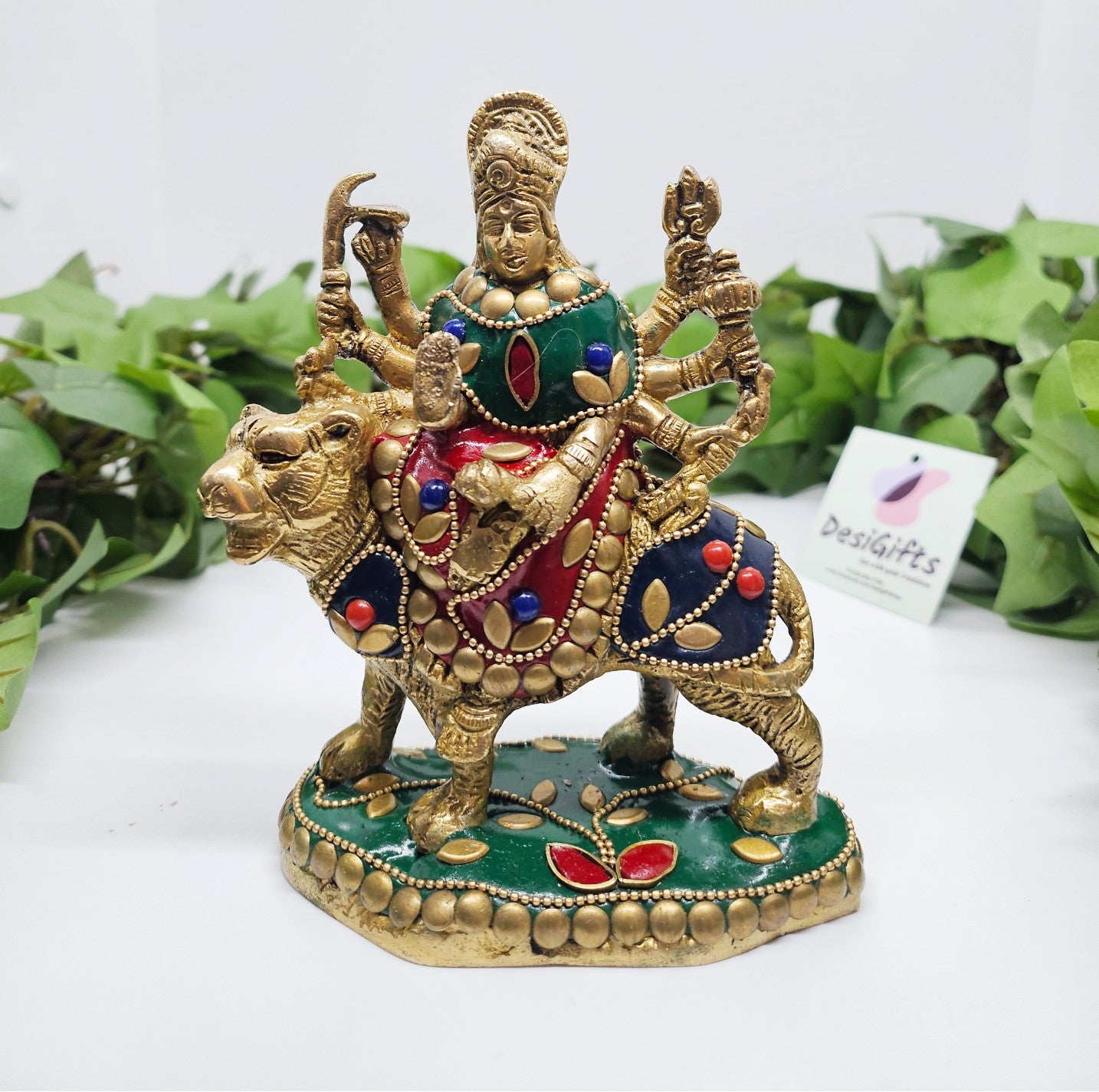 5" Brass idol for Goddess Durga Ji, Goddess of Energy Durga ji.  GS8 -1774