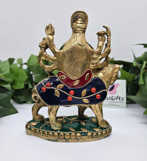 5" Brass idol for Goddess Durga Ji, Goddess of Energy Durga ji.  GS8 -1774