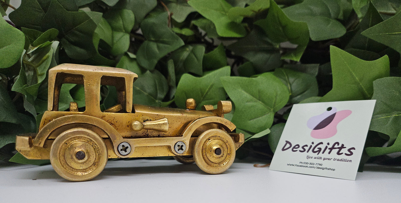 5" Vintage Car in Brass, Brass Decorative Auto Showpiece Gift, Auto- 1782