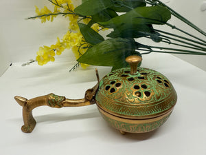 7" Brass Spiritual Dhoopdani, or Loban Lamp Incense Dhoopdani, LBD- 1784