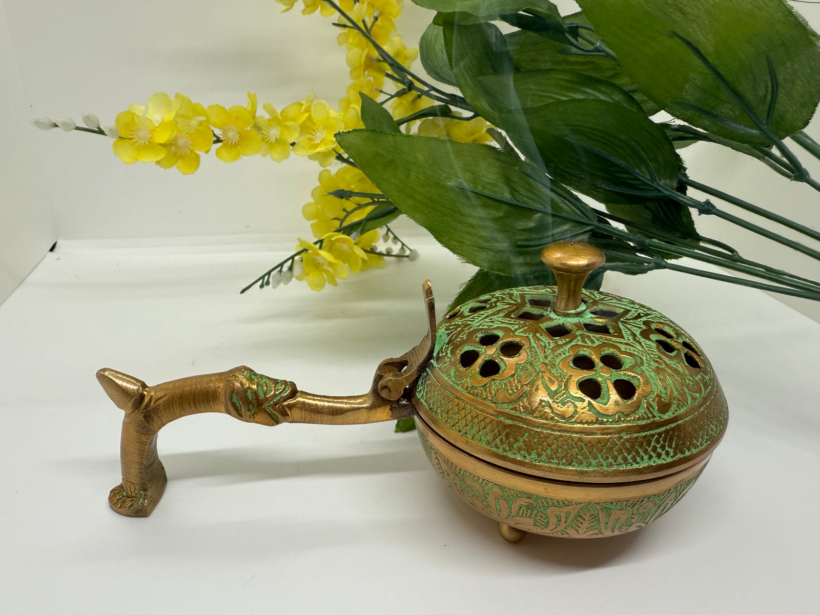 7" Brass Spiritual Dhoopdani, or Loban Lamp Incense Dhoopdani, LBD- 1784