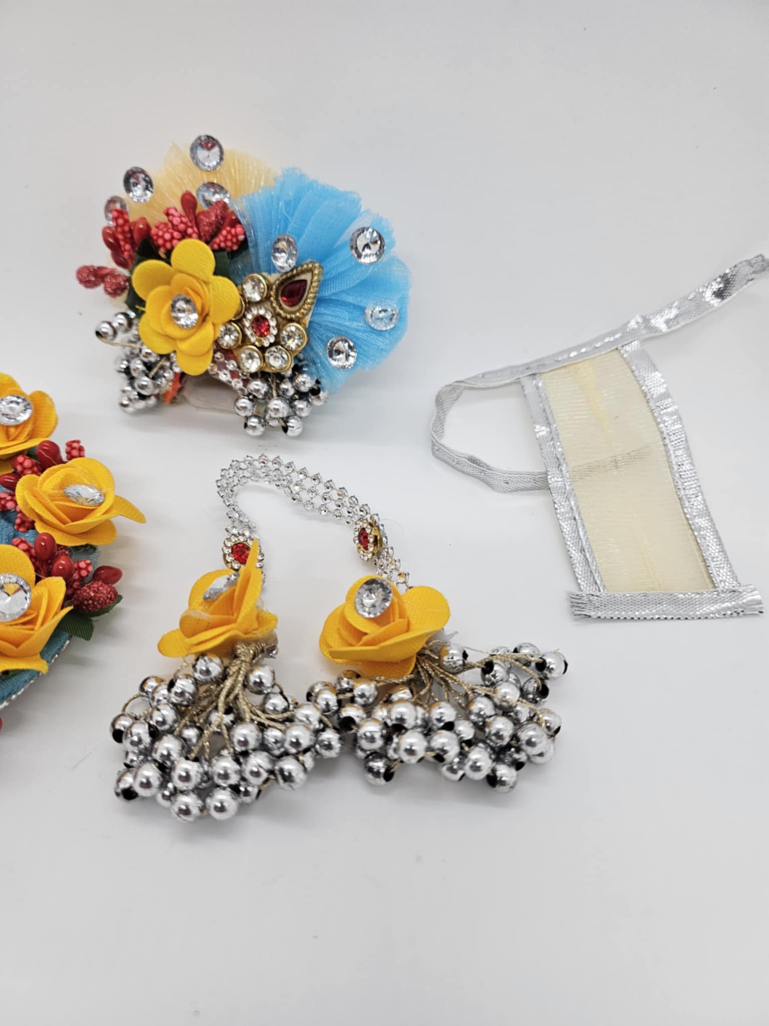 4 Piece Divine Bal Gopal Krishna ji Dress Set / Elegant Kanha Poshak Size 0, RKF- 1645