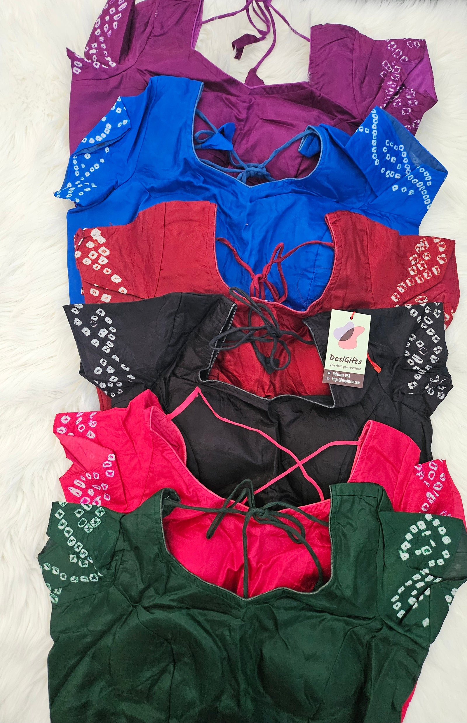 Bandhej Silk Saree with Bandhani Border and Pallu, Ready-Stitched Blouse, Fall & Pico, Stylish Bandhani Designer Sari S- 1867